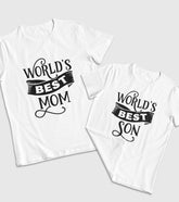 world's Best Mom and Son Unisex Half Sleeve T-Shirts (Pack of 2)